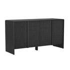Manhattan Comfort - Novara 60" Buffet contemporain à 4 portes - Noir-Les portes sans poignées créent un aspect élégant et épuré