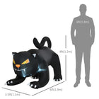 HOMCOM - Chat noir accroupi gonflable Airblown de 6 pieds pour décor d'extérieur Halloween - Noir-Indice d'étanchéité IP44 et certification UL 