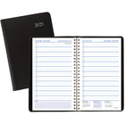 Staples - Agenda quotidien 2025 - 8 po H x 4 7/8 po l - Noir - Bilingue-Format des pages : 8 po H x 4 7/8 po l