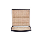 Manhattan Comfort - Lot de 4 chaises de salle à manger Hamlet 44,8 cm style industriel chic - noir et cannage naturel-Garantie limitée du fabricant de 30 jours