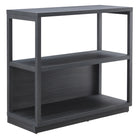 Hudson&Canal - Bibliothèque Thalia 33"H - Gris anthracite-Les étagères supérieures et centrales ont une capacité de poids de 50 lb chacune, l'étagère inférieure peut supporter 65 lb