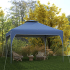Outsunny - Auvent pliant 10 pi l x 10 pi L avec toit ventilé à 2 niveaux et sac de transport, bleu-Huit trous d'évacuation sont conçus pour le drainage de l'eau