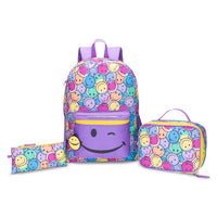 Trailblazer - Ensemble Sac à dos 3 pièces avec glacière isotherme et trousse à crayons - Imprimé violet-Ensemble de 3 pièces : Comprend un sac à dos de 25 litres, un sac-repas isotherme de 3 litres et une trousse à crayons assortie qui peut contenir jusqu'à 50 crayons.