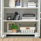 HOMCOM - Armoire de rangement style rustique avec 4 étagères - blanc-Assemblage requis 