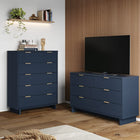 Manhattan Comfort - Granville commode moderne et double commode - bleu minuit - ensemble de 2-Recommandé pour un téléviseur jusqu'à 50 pouces