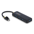 StarTech - Hub USB-C 4 ports-HUB USB-C 4 PORTS : Hub d'extension USB 3.0 alimenté par bus avec câble hôte USB-C intégré connectant jusqu'à quatre périphériques USB à un ordinateur portable ou de bureau via un seul port USB-C , Prend en charge les vitesses de transfert USB 3.0 (5 Gbit/s) , Wake on USB , Configuration facile et sans pilote