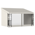 Outsunny - Pergola gazebo mural 10 pi l x 13 pi L avec rideaux et moustiquaires - beige-Fixé au mur, apporte l'intérieur à l'extérieur