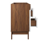 Modway - Render 48" Meuble de toilette de salle de bain compatible double lavabo (non inclus) - Noyer blanc-8