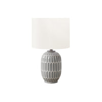 Monarch Specialties - Luminaire - 22 po H Lampe De Table - Céramique Gris - Abat-Jour Ivoire / Crème - Contemporain - Moderne-Lampe de table contemporaine de 22 pouces de haut, dotée d'une base chic en céramique grise et d'un abat-jour sophistiqué en tissu ivoire, qui s'adapte sans effort aux styles de décoration modernes et ajoute une touche d'élégance à toute table d'appoint ou d'extrémité, table console ou table de chevet