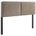 Modway - Lindee Tissu Boucle Tête de lit complète, Flocons d’avoine-Tête de lit style oreiller