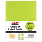 JAM Paper - Sceaux autocollants ronds, 2,5 po de diamètre, vert, 120/paquet (147628589)-Sceaux autocollants ronds Terra Lime Green (vert lime)