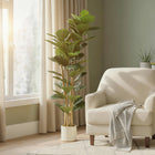 HOMCOM - Arbre artificiel figuier à feuilles de violon 5 pi pour décoration intérieure - vert-Couleur : Vert 