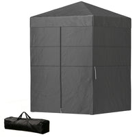 Outsunny - Tente auvent pliante compacte 5 pi l x 5 pi L - Auvent d'intimité portable UPF50+ - Gris foncé-Conçu comme une cabine d'essayage temporaire, une tente de douche ou un abri de toilette portable