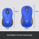  Logitech - Signature M550 L  Souris sans fil pleine taille - Pour mains de grande taille - Bleu-Améliorez votre confort : cette souris de travail offre de longues heures de confort grâce à une forme profilée, une zone de pouce douce et des poignées latérales en caoutchouc qui maintiennent votre main bien en place.