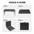 Homy Casa - Table pliante portative de 4 pi avec 4 hauteurs réglables pour utilisation intérieure et extérieure, camping - Noir-Le cadre en acier offre un soutien solide