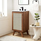 Modway - Soma 18" Armoire de toilette de salle de bain (lavabo non inclus) - Noyer-Poignée de porte en métal