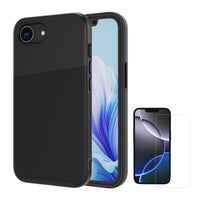 AXS - PROTech Plus etui mince anti-choc avec protecteur d'écran ARMORGlass pour Apple iPhone 16e - Noir-PROTech Plus - Résistant aux chutes jusqu’a 10 pieds