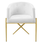Modway - Savour Touffe Performance Velvet Fauteuil à manger d’accent - Blanc-7