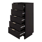 Manhattan Comfort - Granville commode moderne haute étroite et standard - noir - ensemble de 2-17,72 po L x 37,80 po l x 48,98 po h