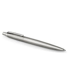 Parker - Stylo à bille Jotter - acier inoxydable avec bordure chromée - pointe moyenne - encre bleue-Le corps en acier inoxydable est accentué de bordures très brillantes et d’une agrafe en tête de flèche