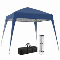 Outsunny - Tente auvent d'extérieur pliante 8 pi l x 8 pi L avec sac de transport - Bleu-Convient pour organiser une petite fête, un pique-nique, des sorties à la plage, etc