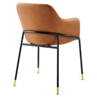 Modway - Jovi Cuir végane Chaise à manger - Black Tan-Cadre robuste en métal noir
