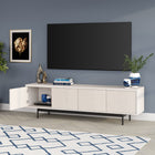 Hudson&Canal - Meuble TV Abington pour téléviseurs jusqu'à 75" - Blanc aulne-Dimensions du produit : 15,5" L x 69,5" l x 20" H