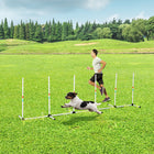 PawHut - Ensemble d’obstacles d’agilité réglables pour chien - blanc-Léger pour une installation rapide et facile, et un transport pratique avec le sac de transport, idéal pour une utilisation en extérieur 