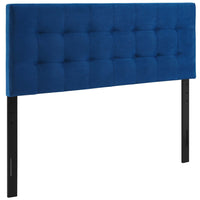 Modway - Lily Biscuit Touffé Performance Velvet Tête de lit Queen, Marine-Luxueuse tête de lit reine moderne