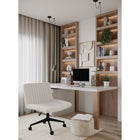 Brassex - Destan Chaise de bureau - blanche-Revêtement en tissu de qualité supérieure