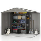 Outsunny - Remise de rangement extérieure 8 pi x 6 pi - gris clair-Quatre fentes de ventilation pour garder l’intérieur frais et aéré
