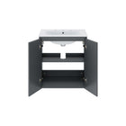 Modway - Bryn Support mural de 24" Vanette de salle de bain - Gris blanc-Trous de robinet centraux 8"
