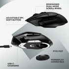 Logitech G502 X LIGHTSPEED Souris Gaming Sans Fil - Noir-Bouton DPI-shift redessiné : Souris de jeu optique sans fil dotée d'un bouton DPI-shift réversible et amovible pour une personnalisation précise en fonction de la prise en main et des préférences