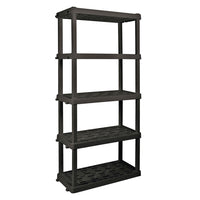 Oskar - Étagère de rangement grande à 5 niveaux - 18 po x 36 po x 74 po - Noir-Capacité totale de 750 lb (340 kg), 150 lb par étagère