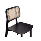 Manhattan Comfort - Lot de 2 chaises de salle à manger Versailles 18,5 po style industriel chic - noir et cannage naturel-Garantie limitée du fabricant de 30 jours
