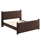 Modway - Rael Performance Velvet Lit plateforme Queen, Marron chocolat-Sellerie en velours Performance résistante aux taches