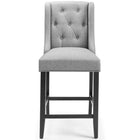 Modway - Baronet Bouton à touffe Tissu rembourré Tabouret de comptoir - Gris clair-Assemblée requise