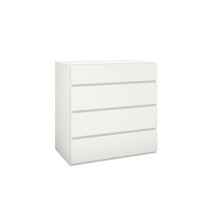 Nexera - Commode Avenue 4 tiroirs, Blanc-4 tiroirs sur coulisses de métal