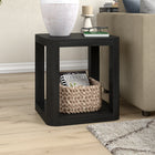 Hudson&Canal - Table d'appoint carrée Stellan 20 po de largeur - Grain noir-Finition en grain noir aspect bois
