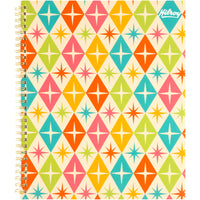 Hilroy - Cahier Mid Century – 10 1/2 po H x 8 po l – 160 pages – Motif diamant-Réglure étroite