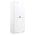 Manhattan Comfort - Hopkins 59,22 po Ensemble Moderne 2 Pièces Armoire de Rangement à 8 Étagères - Blanc-Base de balai avec patins en feutre non marquants