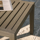 Modway - Northlake Square Terrasse extérieure Teck Table d’appoint, Gris vieilli-6