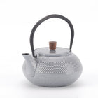 Minimal Enamelled Cast Iron Teapot - Dot Grey - 0.6 L-Beautiful glossy enameled surface looks like ceramic