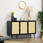 HOMCOM - Buffet 47,2 po L - noir-Large plateau offrant un espace d’exposition supplémentaire 