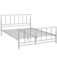 Modway - Estate Lit Queen, Gris-Lit plateforme de chalet nostalgique