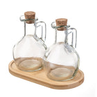 Splash - Ensemble de 2 distributeurs à huile et vinaigre en verre avec plateau-4