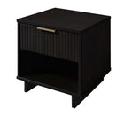 Manhattan Comfort - Table de nuit moderne Granville 18,11" à 1 tiroir - Noir-Parfait pour le rangement de chevet, les lampes ou les objets de décoration