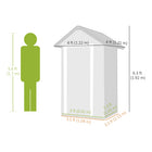 Outsunny - Abri de jardin extérieur 4 pi x 4 pi, avec porte verrouillable, gris clair-Toit incliné empêche l'accumulation d'eau et offre un espace de rangement supplémentaire 
