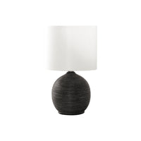 Monarch Specialties - Luminaire - 16 po H Lampe De Table - Résine Noire - Abat-Jour Ivoire / Crème - Contemporain-Lampe de table contemporaine de 16 pouces de haut avec une base élégante en résine noire au fini texturé et un abat-jour simple en tissu ivoire de style tambour pour éclairer un salon, une chambre à coucher ou un espace de bureau