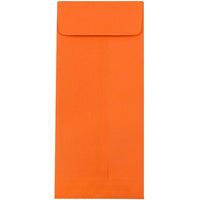 JAM Paper Enveloppes à ouv. au sommet papier recyclé couleur vive, ferm. gommée, 4 1/8 x 9 1/2 po, orange, paq./100-Orange